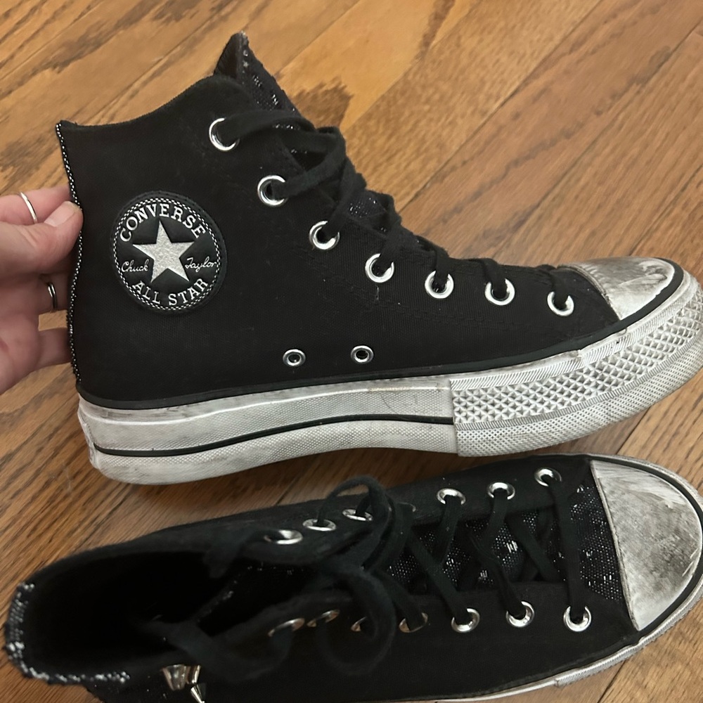 Converse Black High-Top Athletic Shoes